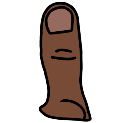 a medium brown thumb.